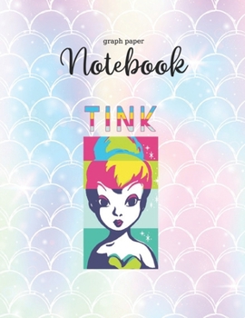 Paperback Graph Paper Notebook: Disney Peter Pan Tinkerbell Keyhole Graphic Graph Paper Grid Notebook Journal for Student Kid Girl Personal Daily Note Book