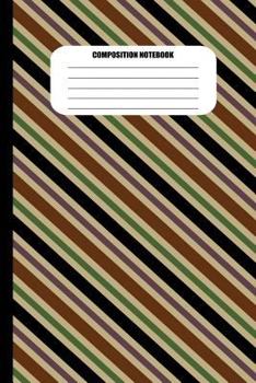 Paperback Composition Notebook: Diagonal Stripes in Dark, Warm Colors (100 Pages, College Ruled) Book