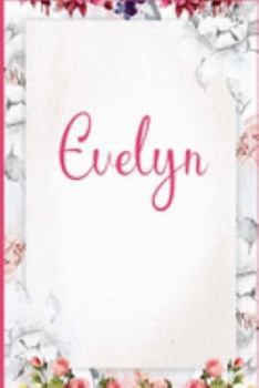 Paperback Evelyn: Pink Floral Design Personalized Name Lined Journal Notebook Diary To Write In, Wild Ruled Note Book Planner Compositio Book