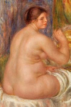 Art Journal: Pierre-Auguste Renoir - Nude from the Back - Art Cover College Ruled Notebook - 110 Pages
