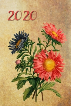 2020: Blumen  Vintage Kalender - Wochenkalender - Zielsetzung - Zeitmanagement - Produktivität - Terminplaner - Terminkalender  +12 Seiten ... für Notizen und Skizzen (German Edition)
