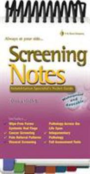 Paperback Screening Notes: Rehabilitation Specialist's Pocket Guide Book