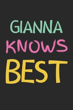 Paperback Gianna Knows Best: Lined Journal, 120 Pages, 6 x 9, Gianna Personalized Name Notebook Gift Idea, Black Matte Finish (Gianna Knows Best Jo Book