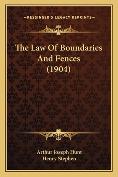 Paperback The Law Of Boundaries And Fences (1904) Book