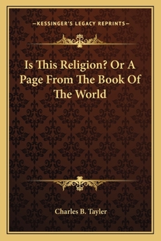 Paperback Is This Religion? Or A Page From The Book Of The World Book