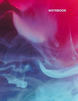 Paperback Notebook: Lined Journal Notebook - Pink & Blue Colorful Smoke Gradient - 120 pages - Large (8.5 x 11 inches) - College Ruled Book