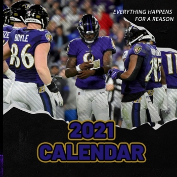 Paperback Calendar 2021: Baltimore Ravens - 2021 Wall Calendar - 8.5"x8.5", 12 Months Book