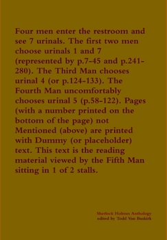 Hardcover Four men enter the restroom and see 7 urinals. The first two men choose urinals 1 and 7 (represented by p.7-45 and p.241-280). The Third Man chooses u Book