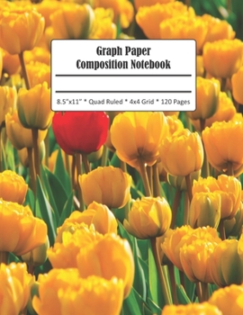 Paperback Graph Paper Composition Notebook: Yellow Flowers Grid Paper Notebook Journal 4x4 Quad Ruled 120 Pages Large Format 8.5 x 11 Book