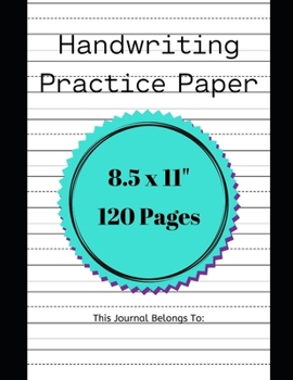 Paperback Handwriting Practice Paper: Cool Green Kindergarten Practice Writing Paper with Lines for ABC Kids: Writing Paper for Kids with Dotted Lined - 120 Book