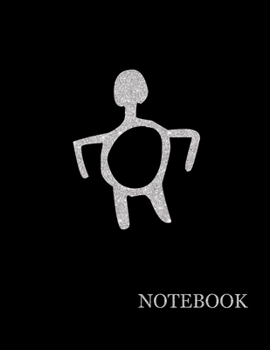 Brilliant Silver Ancient Pictographic Human Black Notebook| Brilliant Glitter Silver Human Black Notebook Grid Sturdy High Quality Premium White Paper ... For Man| Journal For Work (Luxury Silver)