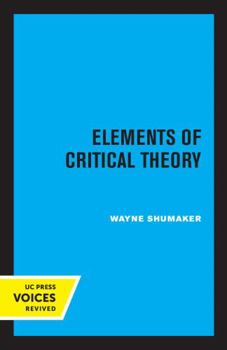 Paperback Elements of Critical Theory Book