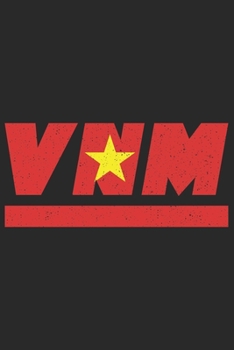 VNM: Vietnam Notizbuch mit karo 120 Seiten in weiß. Notizheft mit der vietnamesischen Flagge (German Edition)