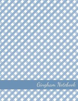 Paperback Gingham Notebook: Blue Cover 120 Pages College Ruled Book