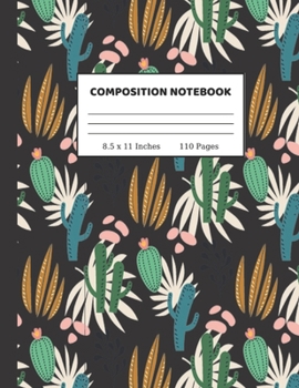 Composition Notebook: Pretty Wide Ruled Paper Notebook Journal Wide Blank Lined Workbook for Teens Kids Students Girls for Home School College for Writing Notes 8.5 x 11, 110 pages