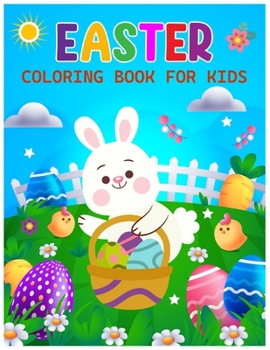 Paperback Easter Coloring Book for Kids 8-12 class parties: Vol-1, with Eggs, Bunnies and Chickens [Large Print] Book