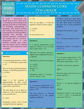 Paperback Math Common Core 7th Grade (Speedy Study Guides: Academic) Book