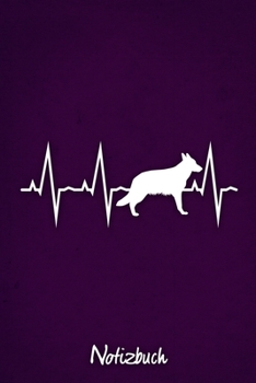 Notizbuch: Lilanes Punktraster Deutscher Schäferhund Herzschlag Hunde Notizheft ca DIN A5 weiß punktiert 110 Seiten (German Edition)