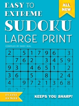 Spiral-bound Easy to Extreme Sudoku Large Print (Blue): Keeps You Sharp [Large Print] Book