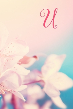 U: Monogram Initial Notebook and diary with pink floral design