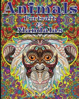 Paperback Animals Portrait & Mandalas: coloring book for adults Book