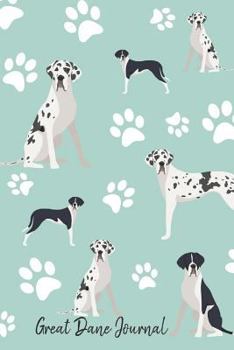 Paperback Great Dane Journal: Cute Dog Breed Journal Lined Paper Book