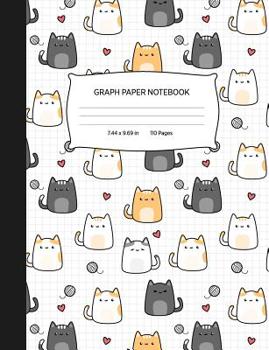 Paperback Graph Paper Notebook: Grid Paper Notebook, Quad Ruled, Graphing Paper Book, Cute Kawaii Cats Book