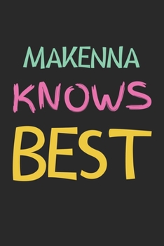 Paperback Makenna Knows Best: Lined Journal, 120 Pages, 6 x 9, Makenna Personalized Name Notebook Gift Idea, Black Matte Finish (Makenna Knows Best Book