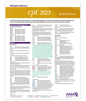 Wall Chart CPT 2023 Express Reference Coding Card: Ear, Nose, Throat Book