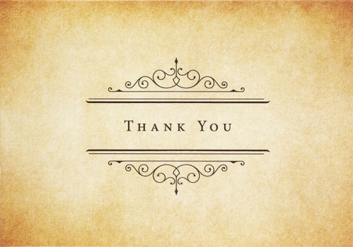 Misc. Vintage Parchment Thank You Cards Book