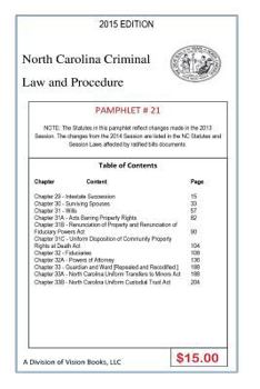 Paperback North Carolina Criminal Law and Procedure-Pamphlet 21 Book