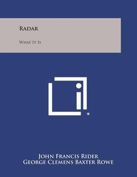 Paperback Radar: What It Is Book