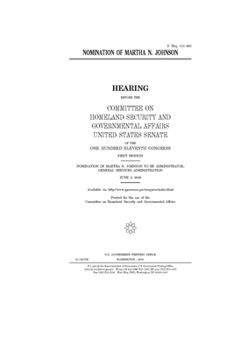 Paperback Nomination of Martha N. Johnson Book