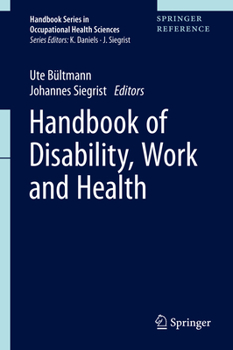 Hardcover Handbook of Disability, Work and Health Book