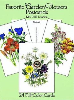 Paperback Favorite Garden Flowers Postcards: 24 Full-Color Cards Book