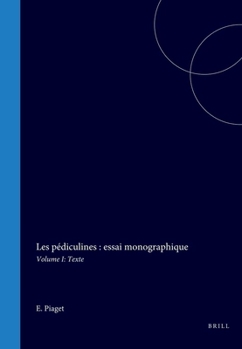 Hardcover Les Pédiculines: Essai Monographique: Volume I: Texte [French] Book