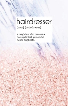 Paperback Hairdresser: White Marble & Sparkling Pink design - College classic Ruled Pages Book (5.5 x 8.5) Medium Lined Journal Composition N Book