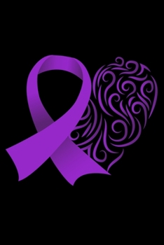 Notebook: Epilepsy Awareness Month Purple Ribbon Advocacy Epileptic Black Lined Journal Writing Diary - 120 Pages 6 x 9