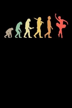 Ballerina Notebook: Retro Ballet Evolution 6 x 9 Dotted Dot Grid Journal Gift For Ballerinas & Ballet Dancers (108 Pages)