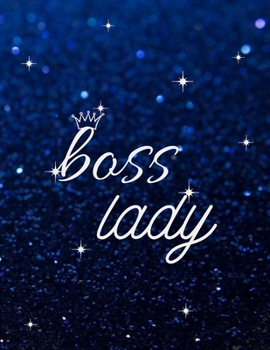Boss Lady: Charming Large Letter Sized Notebook/Diary/Journal for Everyday Use Blue Diamonds and Stars