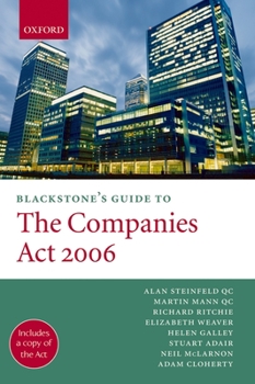 Paperback Blackstone's Guide to the Companies ACT 2006 Book