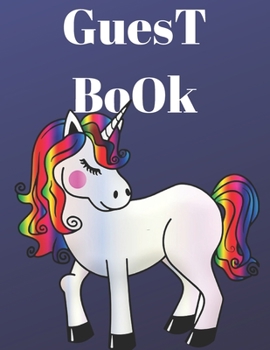 Guest Book unicorn: color unicornCover, Rustic Guest book For Wedding, for baby shower,for graduation,for birthday party,for house warming,for ... lover ,cute unicorn,celebration party