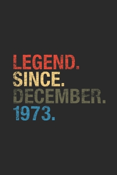 Paperback Legend Since December 1973: Blank Lined Notebook / Journal (6 X 9 -120 Pages) - Happy Birthday 46th Gift Idea Book