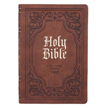Leather Bound KJV Bible Thinline Brown [Large Print] Book