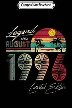Composition Notebook: Legend Since August 1996 23Th Birthday Gift 23 Yrs Old Journal/Notebook Blank Lined Ruled 6x9 100 Pages