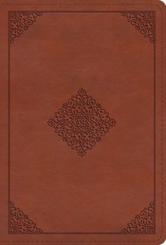 Leather Bound ESV Large Print Compact Bible (Trutone, Terracotta, Ornament Design) [Large Print] Book