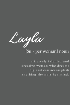 Paperback Layla: Women Definition - Personalized Notebook Blank Journal Lined Gift For Women Girls And Students Book