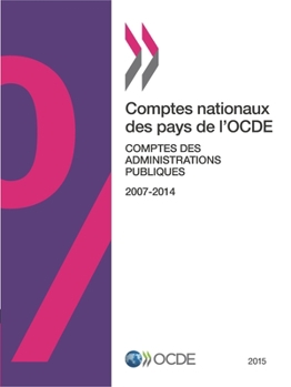 Paperback Comptes nationaux des pays de l'OCDE, Comptes des administrations publiques 2015 [French] Book