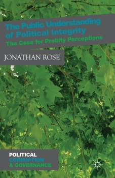 Paperback The Public Understanding of Political Integrity: The Case for Probity Perceptions Book