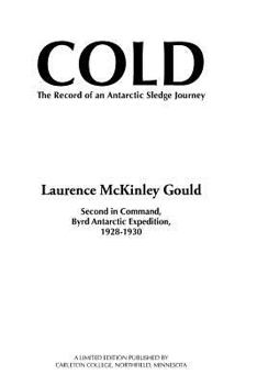 Paperback Cold: The Record of an Antarctic Sledge Journey Book